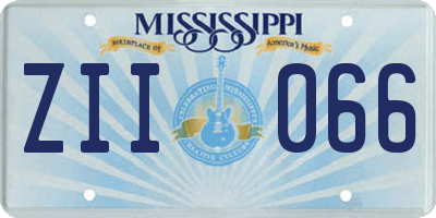 MS license plate ZII066