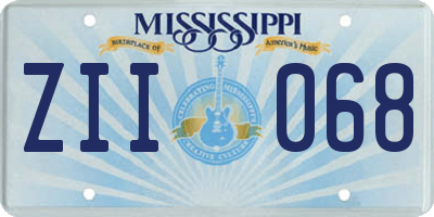 MS license plate ZII068