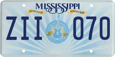 MS license plate ZII070