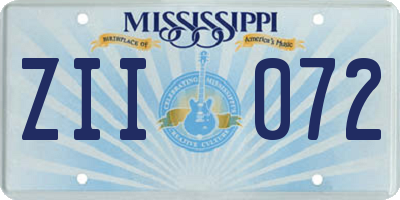 MS license plate ZII072