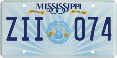 MS license plate ZII074