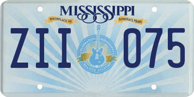 MS license plate ZII075