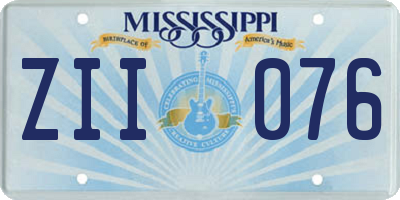 MS license plate ZII076