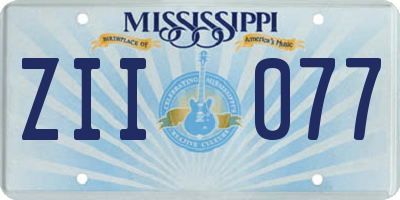 MS license plate ZII077