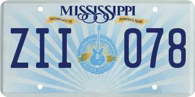 MS license plate ZII078
