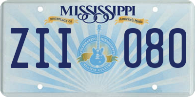 MS license plate ZII080