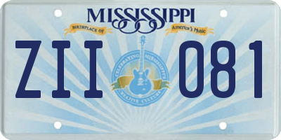 MS license plate ZII081