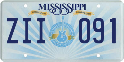 MS license plate ZII091