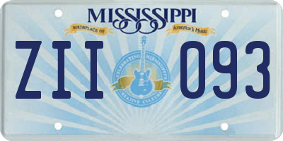 MS license plate ZII093