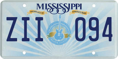 MS license plate ZII094