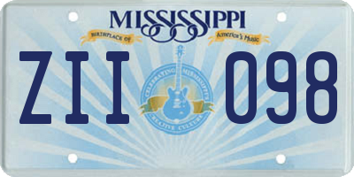 MS license plate ZII098