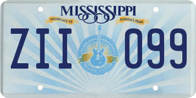 MS license plate ZII099