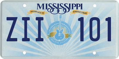 MS license plate ZII101