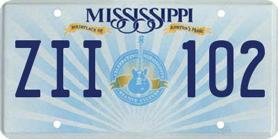 MS license plate ZII102