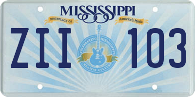 MS license plate ZII103