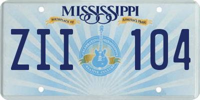MS license plate ZII104