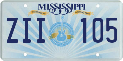 MS license plate ZII105