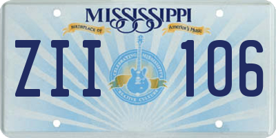 MS license plate ZII106