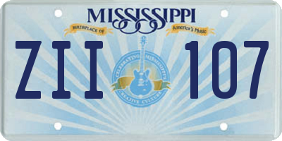 MS license plate ZII107