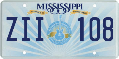 MS license plate ZII108