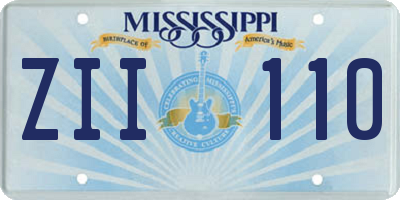 MS license plate ZII110