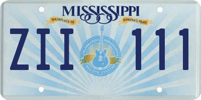 MS license plate ZII111