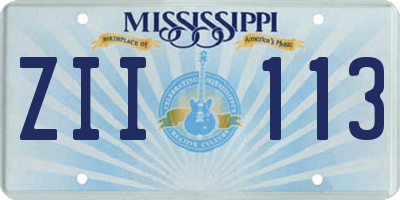 MS license plate ZII113