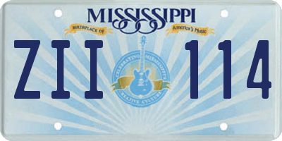 MS license plate ZII114