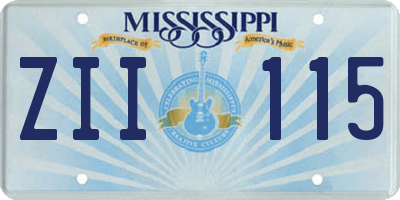 MS license plate ZII115