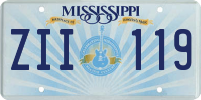 MS license plate ZII119