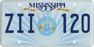 MS license plate ZII120
