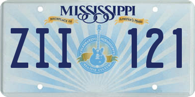 MS license plate ZII121