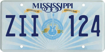 MS license plate ZII124