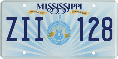 MS license plate ZII128