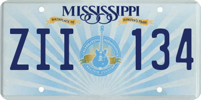 MS license plate ZII134
