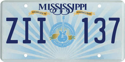 MS license plate ZII137