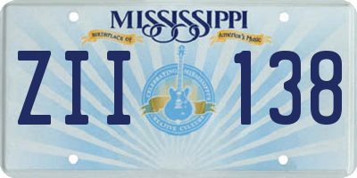 MS license plate ZII138