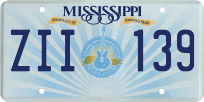 MS license plate ZII139