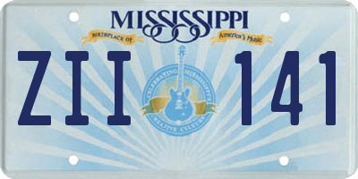 MS license plate ZII141