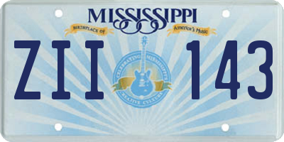 MS license plate ZII143