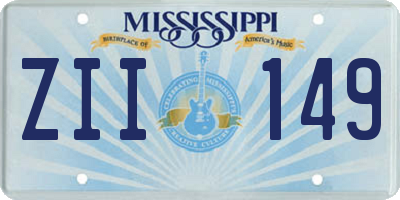 MS license plate ZII149