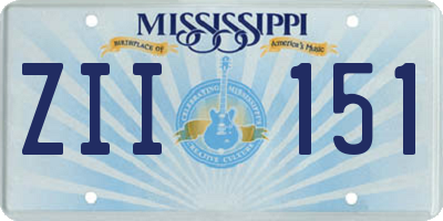 MS license plate ZII151