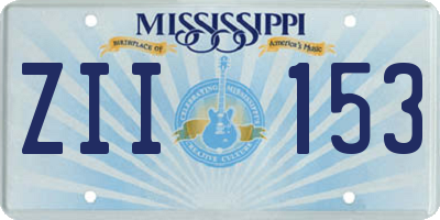 MS license plate ZII153