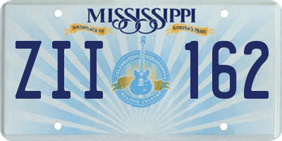 MS license plate ZII162