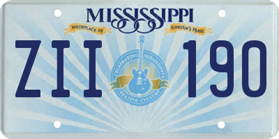 MS license plate ZII190