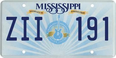 MS license plate ZII191