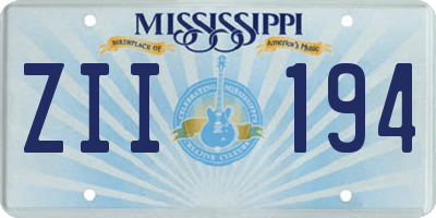 MS license plate ZII194