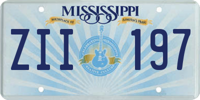 MS license plate ZII197