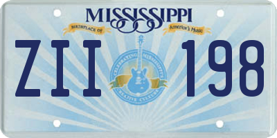 MS license plate ZII198