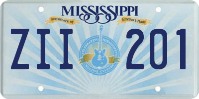 MS license plate ZII201